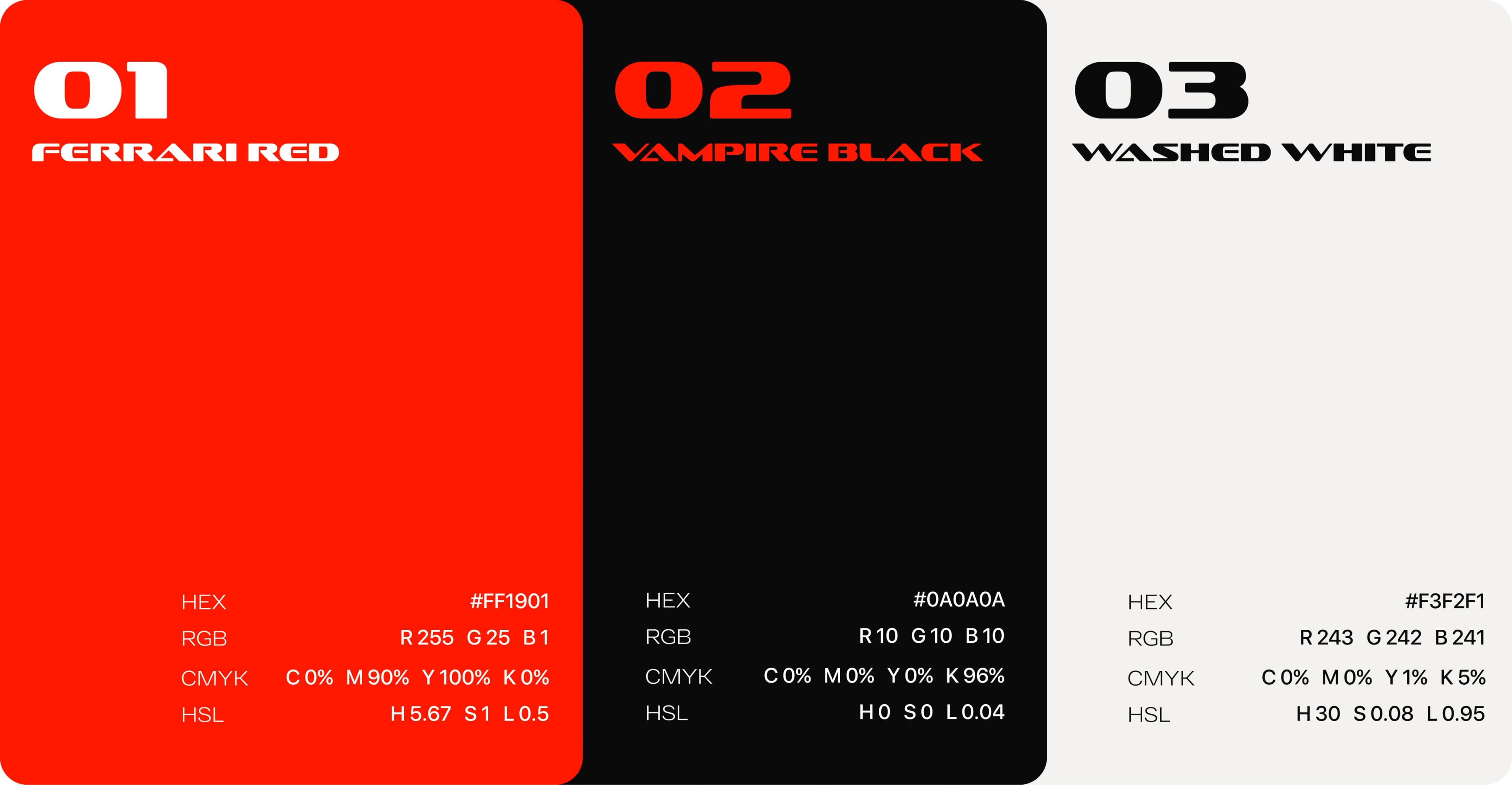 Fast Track Tyres color system