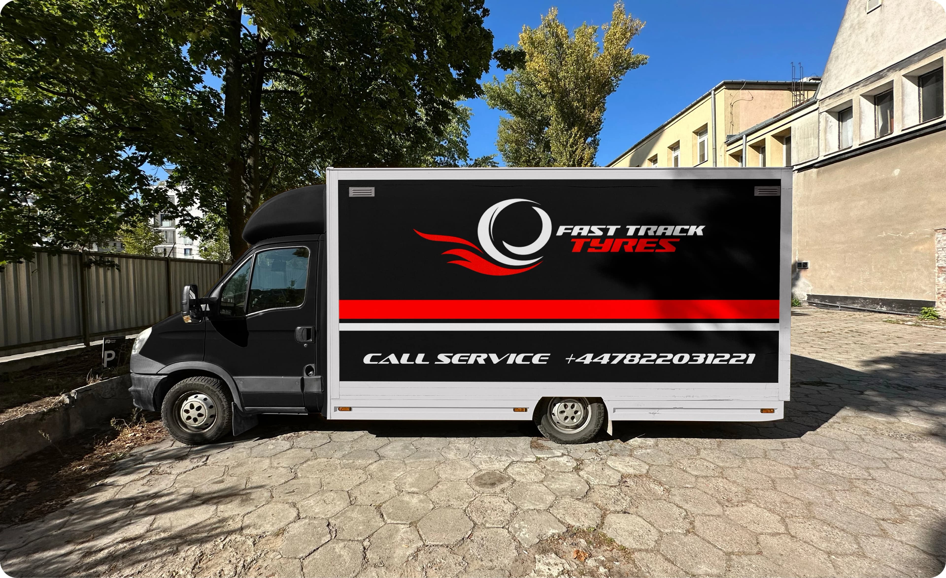 Fast Track Tyres van wrap